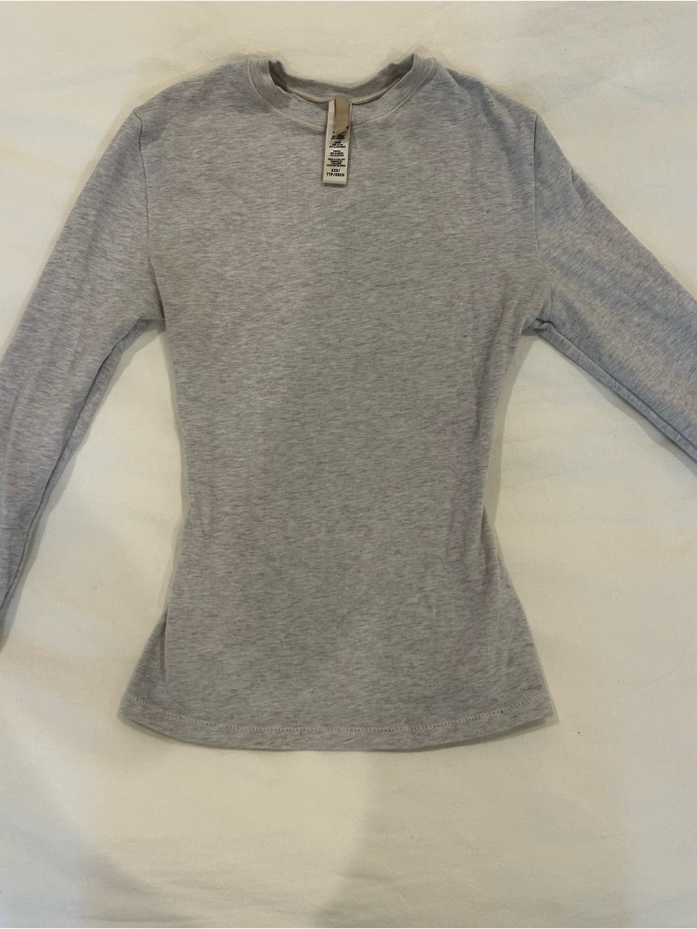 SKIMS Oatmeal Long Sleeve Crewneck Top
